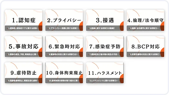 カイポケ研修サービスの動画コースの一部